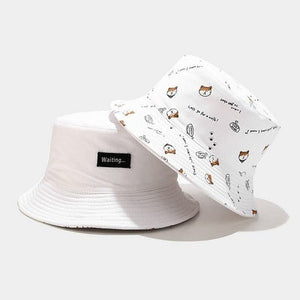 Shiba Inu Love Bucket Hats-Accessories-Accessories, Dogs, Hat, Shiba Inu-White-For Adults-4