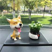Load image into Gallery viewer, Image of a super cute smiling Shiba Inu bobblehead on car dashboard