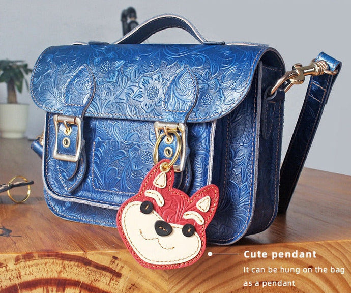 Shiba Inu Love Genuine Leather Handbag Accessories-Accessories-Accessories, Dogs, Shiba Inu-1