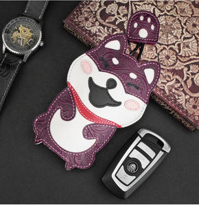 Shiba Inu Love Large Genuine Leather Keychains-Accessories-Accessories, Dogs, Keychain, Shiba Inu-15