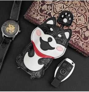 Shiba Inu Love Large Genuine Leather Keychains-Accessories-Accessories, Dogs, Keychain, Shiba Inu-20