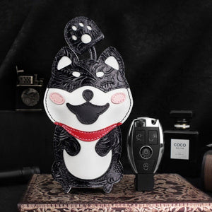 Shiba Inu Love Large Genuine Leather Keychains-Accessories-Accessories, Dogs, Keychain, Shiba Inu-21