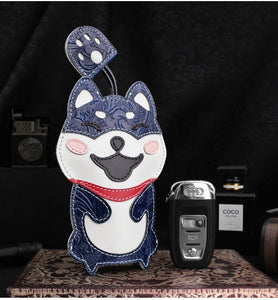 Shiba Inu Love Large Genuine Leather Keychains-Accessories-Accessories, Dogs, Keychain, Shiba Inu-25