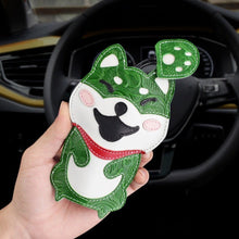 Load image into Gallery viewer, Shiba Inu Love Large Genuine Leather Keychains-Accessories-Accessories, Dogs, Keychain, Shiba Inu-Green - Engraved Leather-29