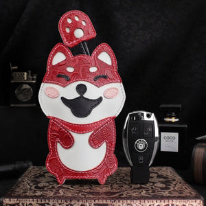 Shiba Inu Love Large Genuine Leather Keychains-Accessories-Accessories, Dogs, Keychain, Shiba Inu-35