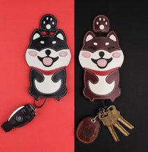 Load image into Gallery viewer, Shiba Inu Love Large Genuine Leather Keychains-Accessories-Accessories, Dogs, Keychain, Shiba Inu-40