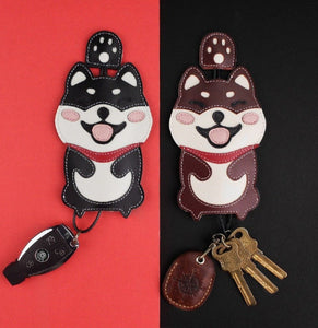Shiba Inu Love Large Genuine Leather Keychains-Accessories-Accessories, Dogs, Keychain, Shiba Inu-40