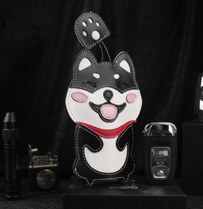 Shiba Inu Love Large Genuine Leather Keychains-Accessories-Accessories, Dogs, Keychain, Shiba Inu-42