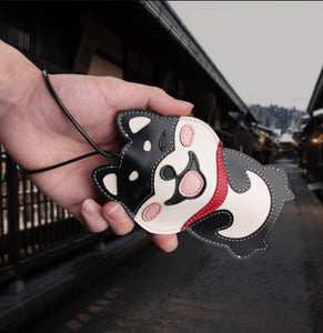 Shiba Inu Love Large Genuine Leather Keychains-Accessories-Accessories, Dogs, Keychain, Shiba Inu-44