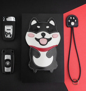 Shiba Inu Love Large Genuine Leather Keychains-Accessories-Accessories, Dogs, Keychain, Shiba Inu-46