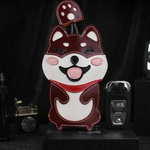 Shiba Inu Love Large Genuine Leather Keychains-Accessories-Accessories, Dogs, Keychain, Shiba Inu-48