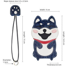Load image into Gallery viewer, Shiba Inu Love Large Genuine Leather Keychains-Accessories-Accessories, Dogs, Keychain, Shiba Inu-8