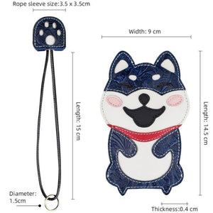 Shiba Inu Love Large Genuine Leather Keychains-Accessories-Accessories, Dogs, Keychain, Shiba Inu-8