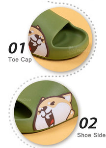 Shiba Inu Love Multicolor Slippers-Footwear-Dogs, Footwear, Shiba Inu, Slippers-14