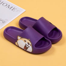 Load image into Gallery viewer, Shiba Inu Love Multicolor Slippers-Footwear-Dogs, Footwear, Shiba Inu, Slippers-Purple-8-7