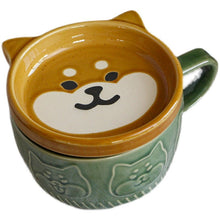 Load image into Gallery viewer, Shiba Inu Love Porcelain Mug and Saucer Set-Home Decor-Dogs, Home Decor, Mugs, Shiba Inu-2