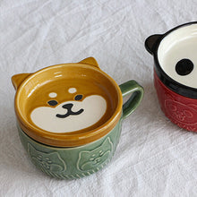 Load image into Gallery viewer, Shiba Inu Love Porcelain Mug and Saucer Set-Home Decor-Dogs, Home Decor, Mugs, Shiba Inu-9