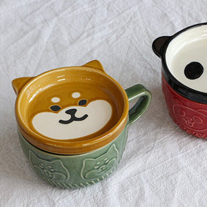 Shiba Inu Love Porcelain Mug and Saucer Set-Home Decor-Dogs, Home Decor, Mugs, Shiba Inu-9