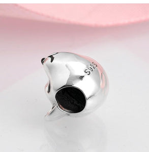 Shiba Inu Love Silver Charm BeadDog Themed Jewellery