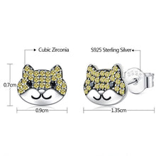 Load image into Gallery viewer, Image of two Shiba Inu earrings sizing on a white background
