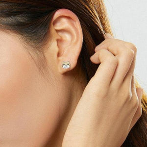 Image of lady wearing shiba inu earrings