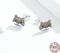 Image of two Shiba Inu earrings - top view