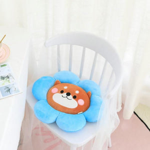 Shiba Inu Love Stuffed Plush Floor / Chair CushionHome DecorBlue Flower