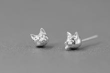 Load image into Gallery viewer, Shiba Inu Love Women&#39;s Silver Stud Earrings-Dog Themed Jewellery-Dogs, Earrings, Jewellery, Shiba Inu-4