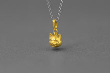 Load image into Gallery viewer, Shiba Inu Love Silver Pendant and Necklace-Dog Themed Jewellery-Dogs, Jewellery, Necklace, Pendant, Shiba Inu-Gold-Pendant and Chain-1