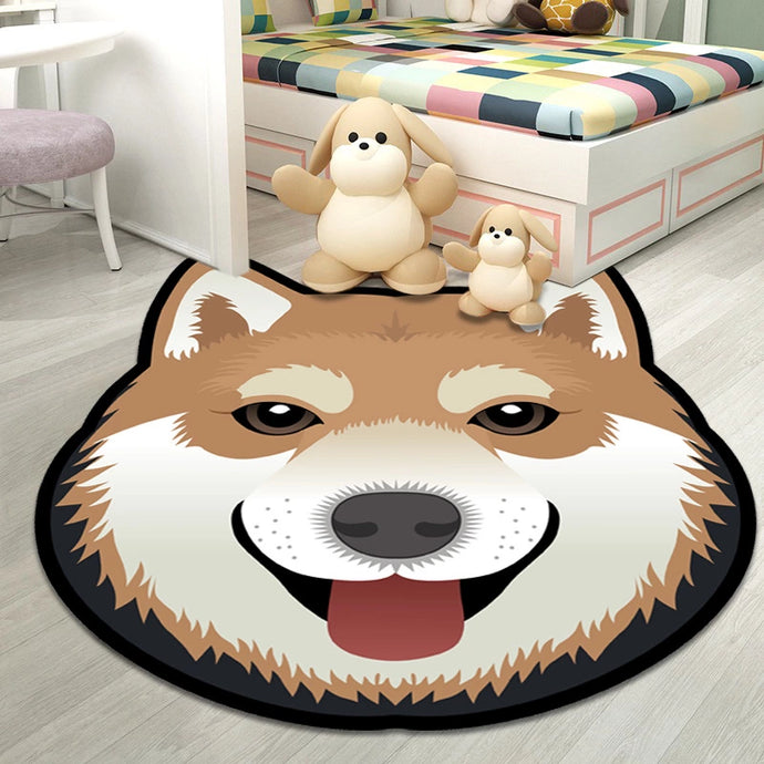 Image of a shiba inu rug in a children's room