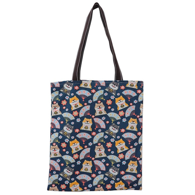 Image of a super cute Shiba Inu tote bag in design 1