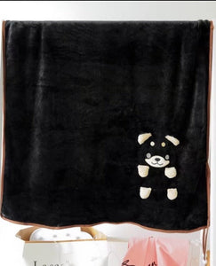 Shiba Inu Travel Blanket - Soft Plush and PP Cotton Material-Soft Toy-Blankets, Dogs, Home Decor, Shiba Inu-Black-5