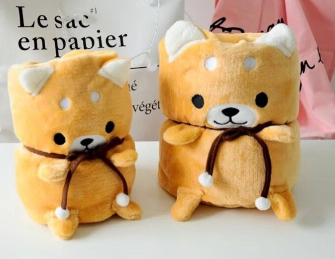 Shiba Inu Travel Blanket - Soft Plush and PP Cotton Material-Soft Toy-Blankets, Dogs, Home Decor, Shiba Inu-1