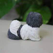 Load image into Gallery viewer, Back image of a Shih Tzu figurine in Black and White color
