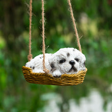 Load image into Gallery viewer, Image of a super cute sleeping and hanging Shih Tzu garden statue