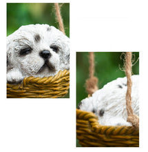 Load image into Gallery viewer, Close image of a super cute sleeping and hanging Shih Tzu garden statue