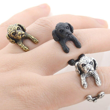 Shih Tzu Rings 3d Shih Tzu Finger Wrap Rings Jewelry 360x