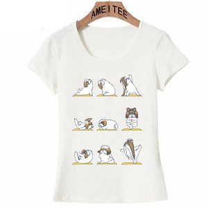 Shih Tzu Yoga Womens T Shirt-Apparel-Apparel, Dogs, Shih Tzu, Shirt, T Shirt, Z1-6