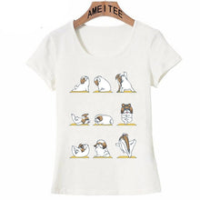 Load image into Gallery viewer, Image of a hilarious Shih Tzu t-shirt in the cutest Shih Tzu doing Yoga poses design