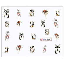 Load image into Gallery viewer, Image of siberian husky nail in different designs