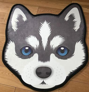 Image of a siberian husky rug with siberian husky face