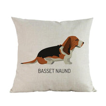 Load image into Gallery viewer, Side Profile Beagle Cushion CoverCushion CoverOne SizeBasset Hound
