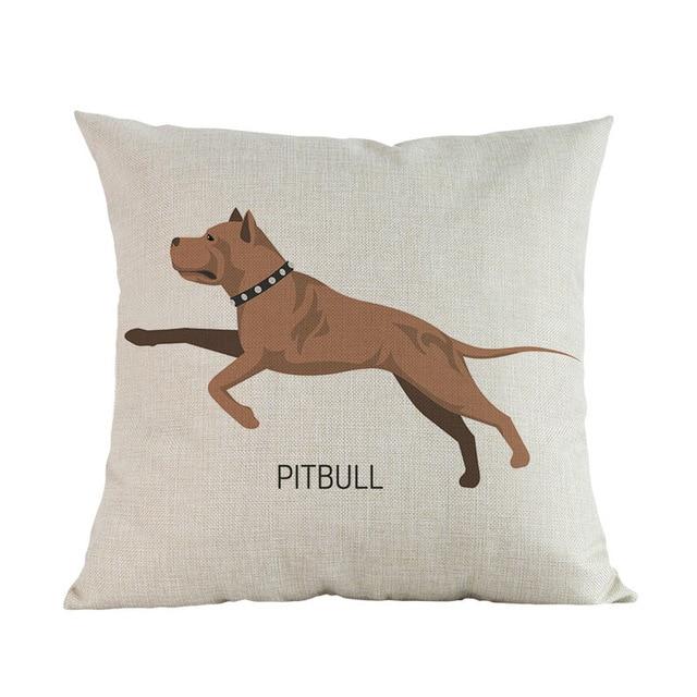 Side Profile Boxer Cushion CoverCushion CoverOne SizeAmerican Pit bull Terrier