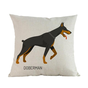 Side Profile Doberman Cushion CoverCushion CoverOne SizeDoberman