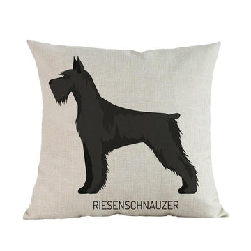 Side Profile Doberman Cushion CoverCushion CoverOne SizeSchnauzer - Giant