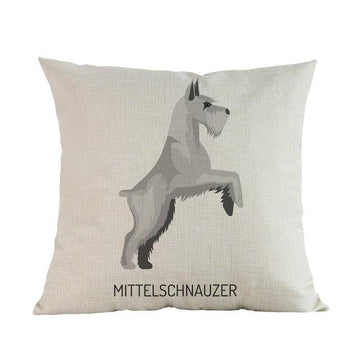 Side Profile Doberman Cushion CoverCushion CoverOne SizeSchnauzer - Mini