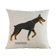 Load image into Gallery viewer, Side Profile German Shepherd Cushion CoverCushion CoverOne SizeDoberman