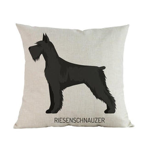 Side Profile German Shepherd Cushion CoverCushion CoverOne SizeSchnauzer - Giant
