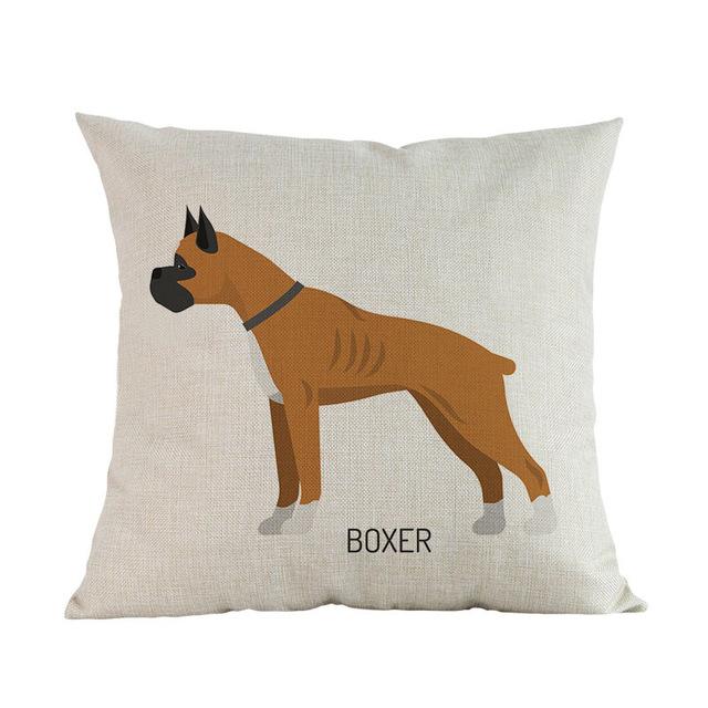 Side Profile White Poodle Cushion CoverCushion CoverOne SizeBoxer