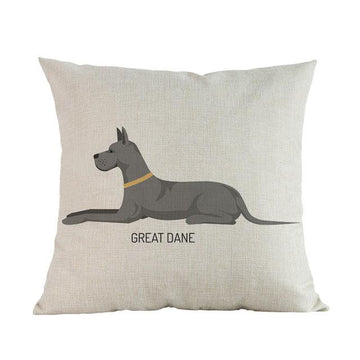 Side Profile White Poodle Cushion CoverCushion CoverOne SizeGreat Dane